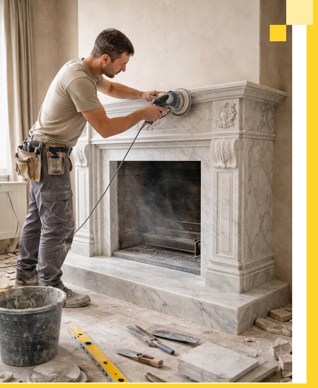 Изготовление и установка мраморных каминов в Кропоткине под ключ