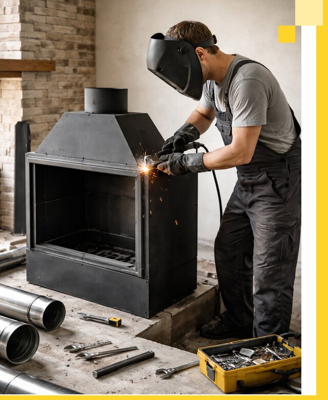 Продажа и установка металлических каминов в Кропоткине под ключ