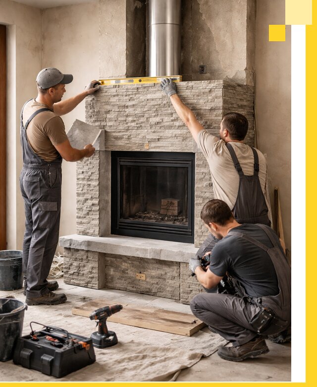 Профессиональный монтаж каминов под ключ в Кропоткине для дома