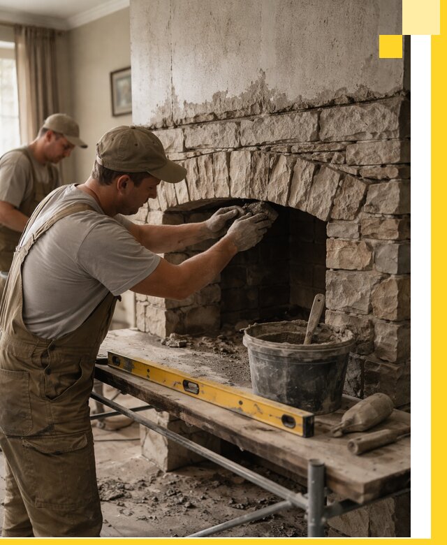 Изготовление каминов под ключ в Кропоткине, монтаж и отделка