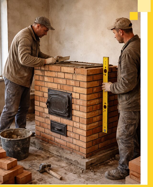 Отопительные печи под ключ в Кропоткине, установка и сборка