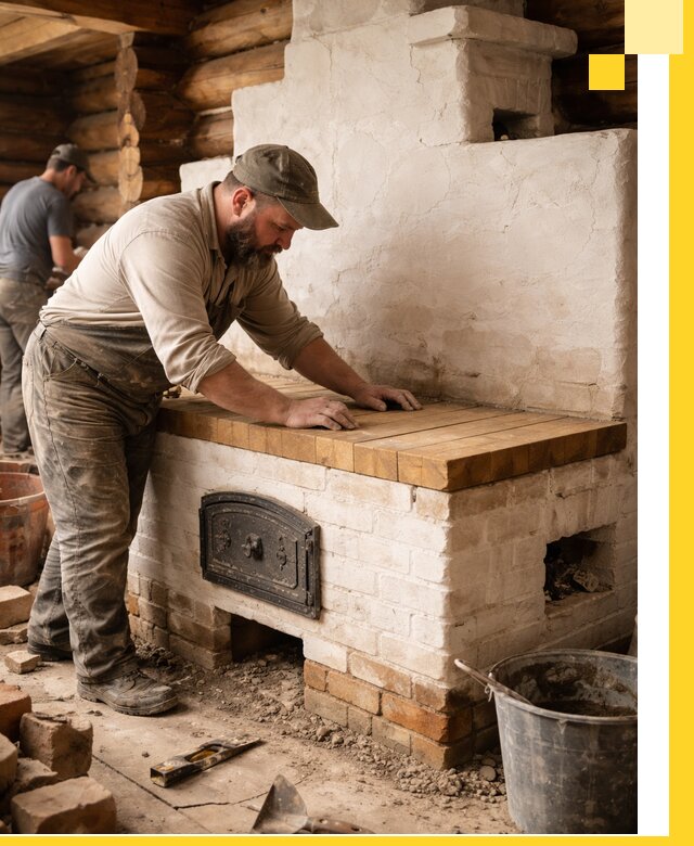 Проектирование и установка русской печи с лежанкой в Кропоткине