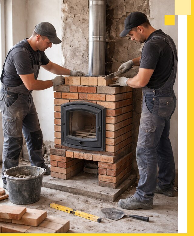 Монтаж печи камина под ключ в Кропоткине с гарантией и пусконаладкой