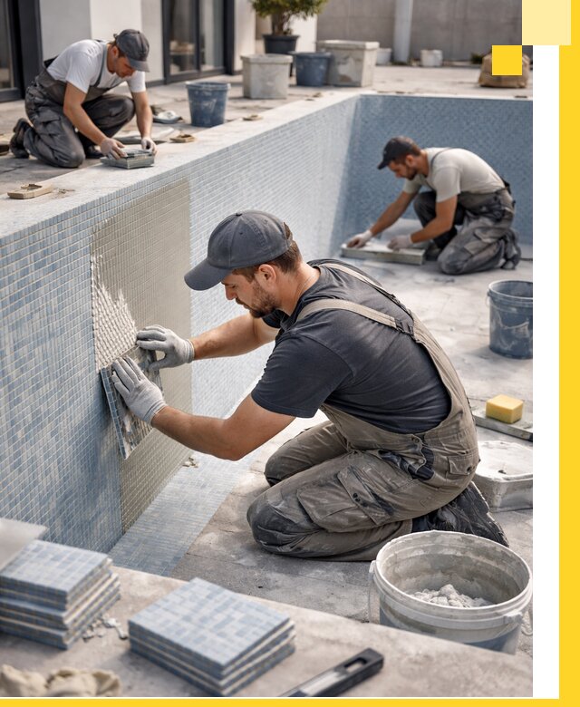 Облицовка бассейнов в Кропоткине плитка мозаика гидроизоляция