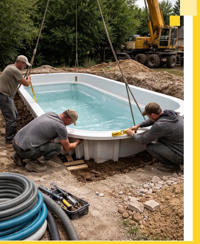 Установка и монтаж композитных бассейнов под ключ в Кропоткине