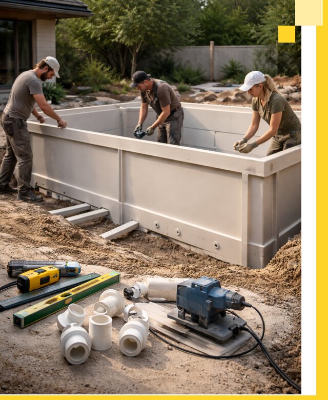 Установка полипропиленовых бассейнов под ключ в Кропоткине