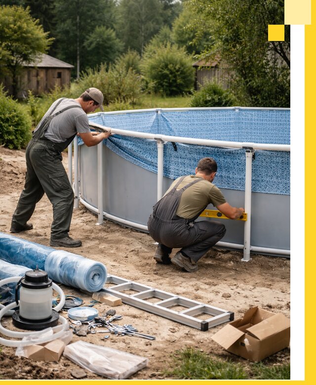 Установка и монтаж каркасных бассейнов в Кропоткине под ключ