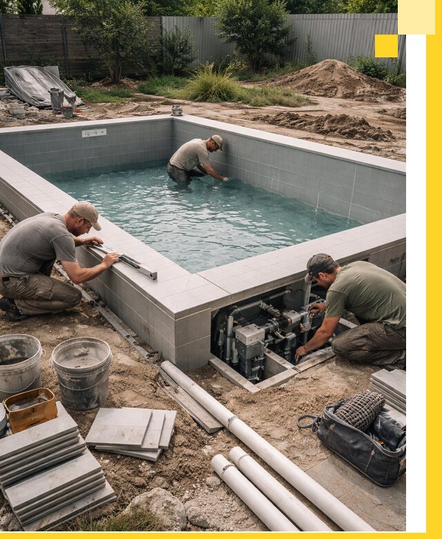 Строительство и монтаж бассейнов для дачи под ключ в Кропоткине