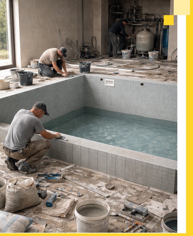 Строительство и монтаж бассейнов в помещении в Кропоткине