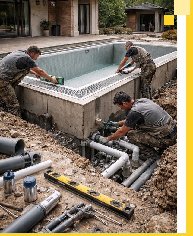 Строительство переливных бассейнов в Кропоткине под ключ