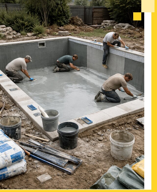 Изготовление и монтаж чаши бассейна под ключ в Кропоткине