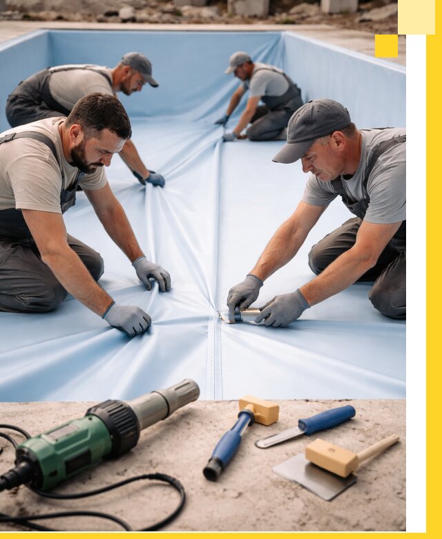 ПВХ пленка для бассейнов с монтажом и гарантией в Кропоткине