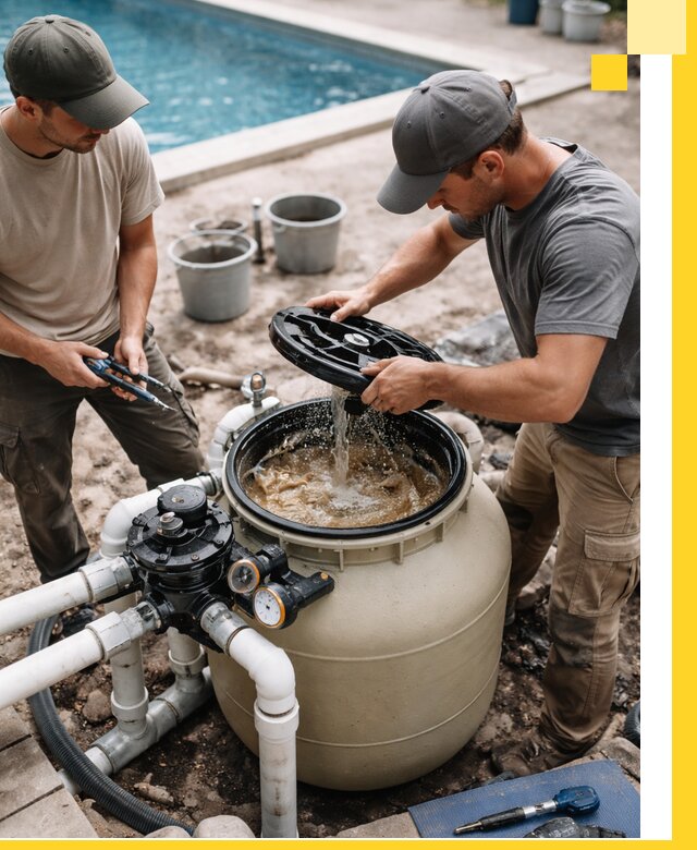 Установка и обслуживание песочных фильтров для бассейнов в Кропоткине