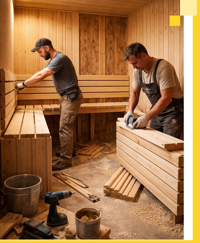 Профессиональный комплексный ремонт саун под ключ в Кропоткине