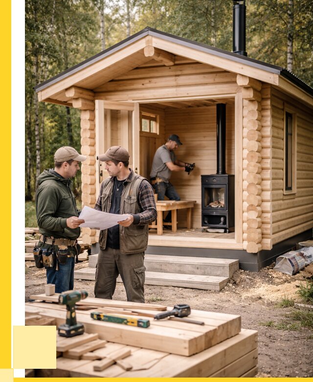 Монтаж бань под ключ в Кропоткине — от 217180 р. | ЭриданКрп