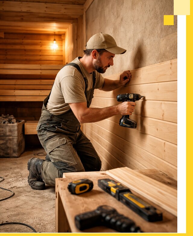 Профессиональная внутренняя отделка бани в Кропоткине под ключ