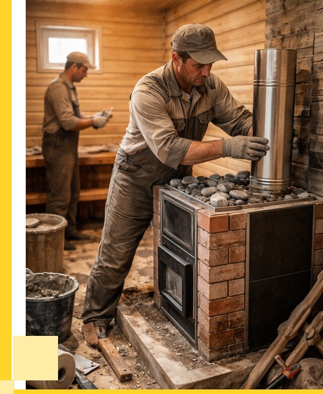 Монтаж печи в бане под ключ в Кропоткине от 21718 р. | ЭриданКрп