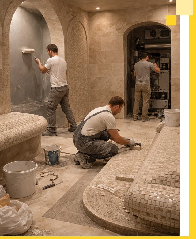 Строительство бани с хамамом и бассейном под ключ в Кропоткине