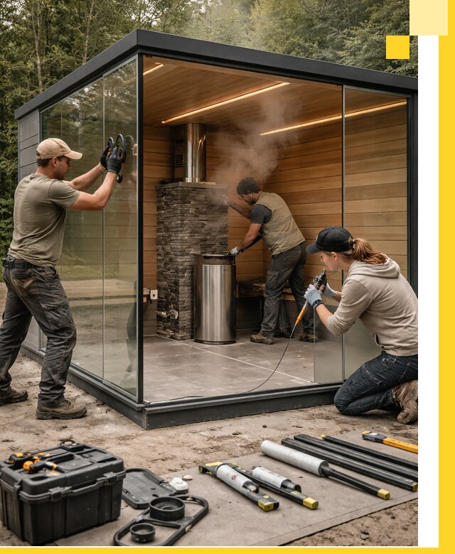 Проектирование и строительство стеклянных бань в Кропоткине