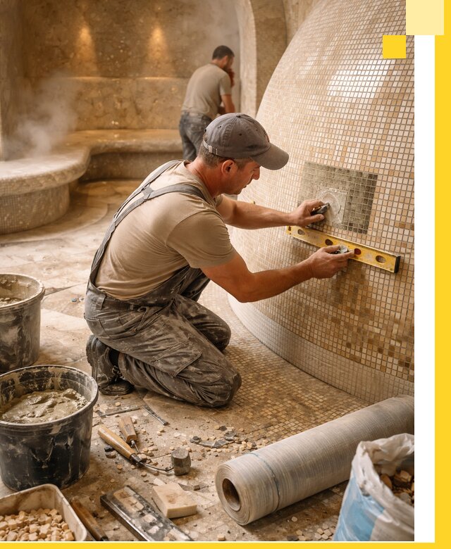 Хамам под ключ в Кропоткине: проектирование, строительство, отделка