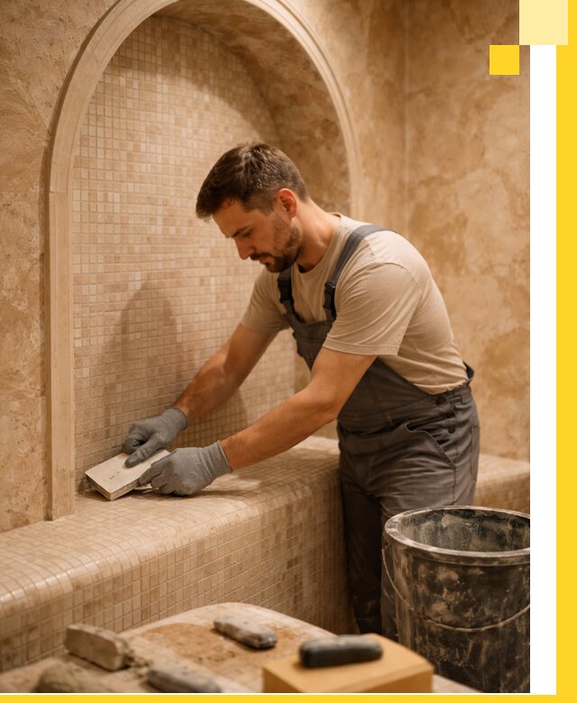 Профессиональная отделка хамамов с мозаикой под ключ в Кропоткине