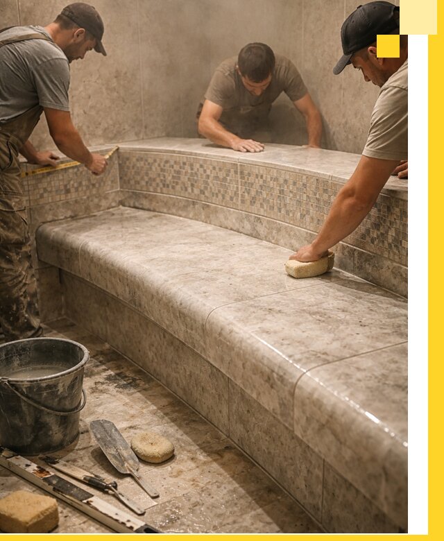 Изготовление и установка сидений для хамама в Кропоткине