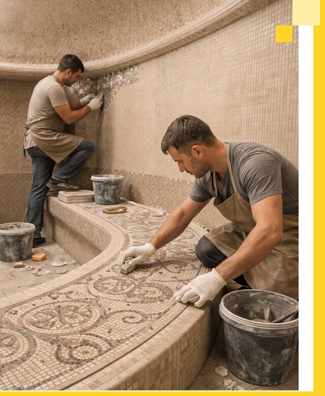 Плитка для хамама в Кропоткине, укладка, подбор и поставка