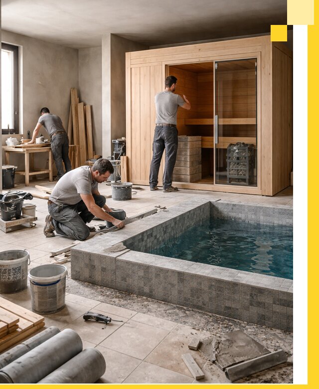 SPA зоны под ключ с бассейном сауной и печью в Кропоткине